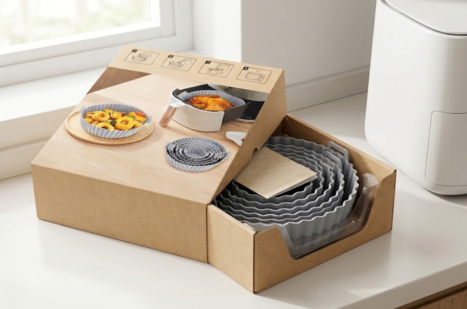 Silicone Air Fryer Basket Set packaging